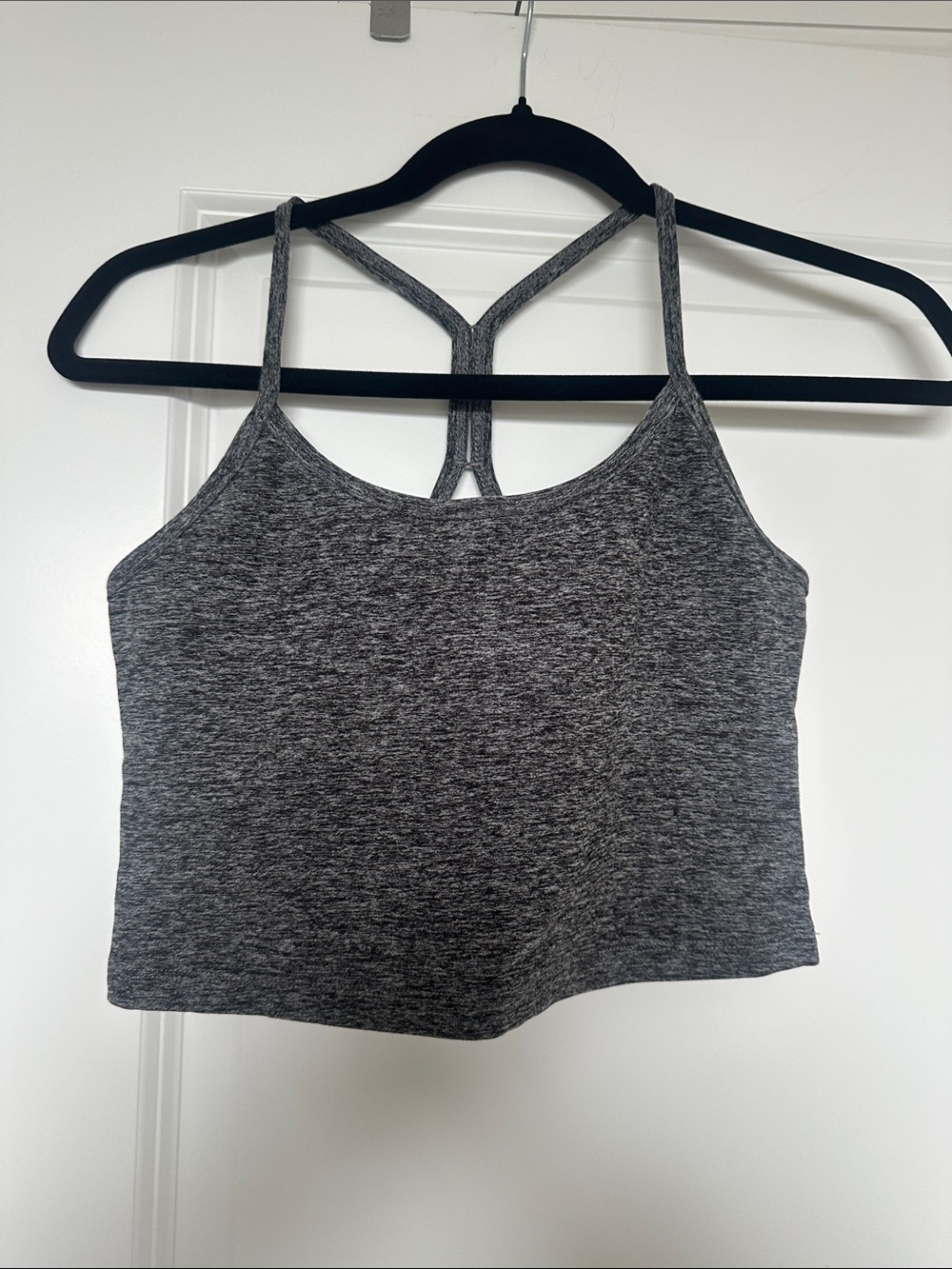 Beyond Yoga Gray Heather Strappy Tank Top